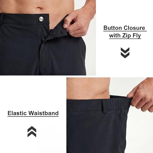 Mens Cargo Shorts - Lightweight Relaxed Fit - Tactical Work Shorts for Men,Stretch Quick Dry Fishing Hiking - color: Black, size: 36