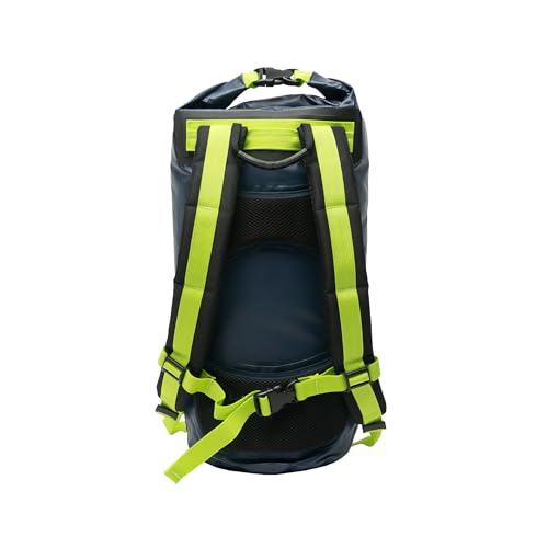 geckobrands Hydroner 20L Waterproof Dry Bag Backpack – Lightweight Roll-Top Bag with Clear Phone Pouch for Outdoor Activities - color: Navy/Neon Green