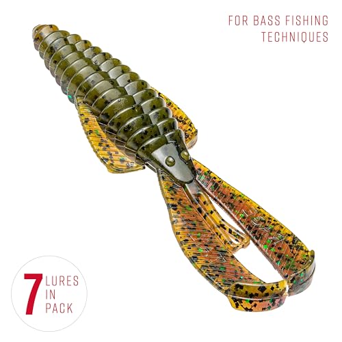 Strike King Rage Bug Fishing Lure, Soft Plastic Grub, Unique Design, Subtle Action - color: Bama Bug, size: 4"