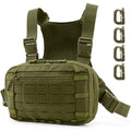 Tactical EDC Chest Bag Utility Molle Chest Rig Pouch with CCW Compartment Adjustable Strap Outdoor Chest Pack - color: Amy Green