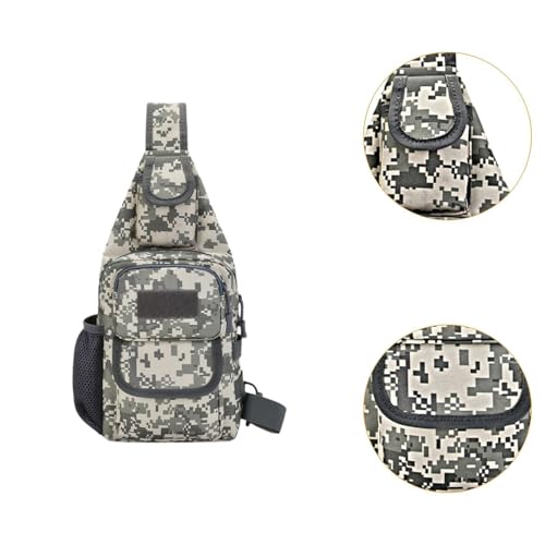 Sling Bag Crossbody Backpack for Men, Tactical Chest Shoulder Bags Daypack | Camouflage Cross Body Bag with Convertible Waterproof Shoulder Strap Trendy Casual Daypacks and Water Bottle Holder Chest Bag - color: Camouflage 2
