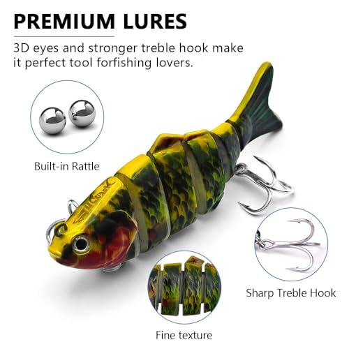 Fishing Lures for Freshwater and Saltwater，Lifelike Swimbait Lures for Bass Trout Pike，Amazing Fishing Gifts for Fishman - size: A3-3.8''0.045lb