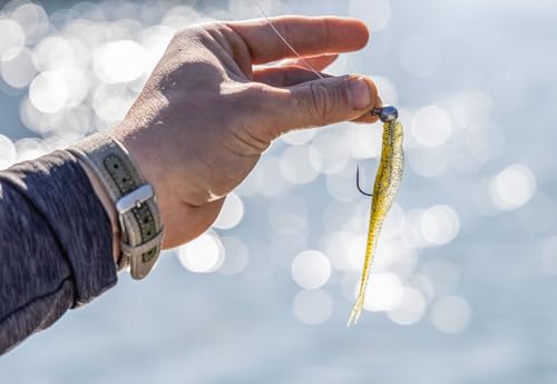 Strike King Mach Skooler Fishing Lure, Soft Plastic Jerkbait, Heavily Salted, Sleek Design, Erratic Action - color: Albino Shad, size: 5"