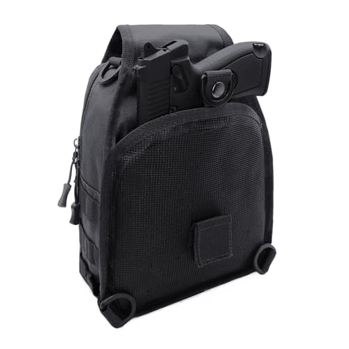 Viriber Tactical Backpack, Waterproof Military Cross-body Molle Sling Shoulder Backpack Chest Bag for Outdoor Every Day Carry Black02 - color: Black02