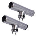 AMYSPORTS Rail Mount Rod Clamp Holders Boat Clamp Holders Rod Stainless Steel Fishing Rods Holder Adjustable Marine Side Mounted Support for Kayak Boats Fishing - size: 2PCS