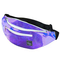 Vibe Festival Gear Rave Fanny Pack for Women Men – Festival, 4 Pockets, Adjustable Strap, Cute Waist Bag, Crossbody Belt Bag, Hiking, Running, Cycling - color: Purple Holographic Iridiscent, size: Fits Most
