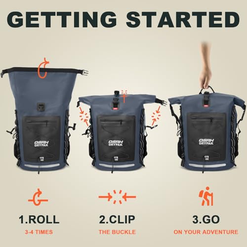 OSAH DRYPAK Waterproof Backpack Dry Bag 35L/55L/85L – Heavy Duty Roll-Top Hiking Backpack Sack Keeps Gear Dry for Travel, Kayaking, Boating, Camping, Rafting and Fishing - color: Blue, size: 55L