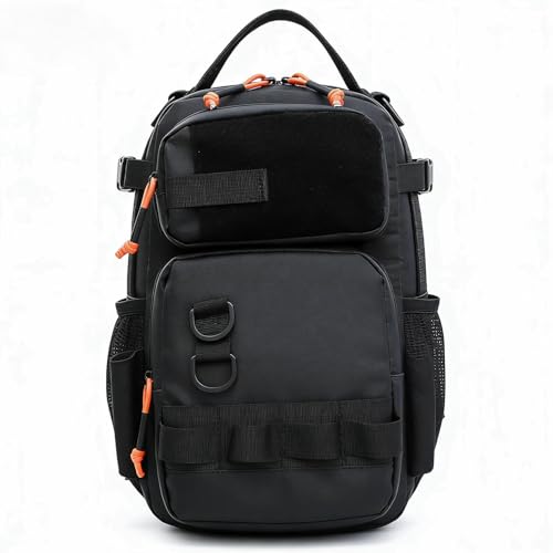Fishing Backpack Fishing Tackle Storage Bag, Lightweight Waterproof, Modular Compartments Shoulder Sling Pack - Fit Small Fishing Gear