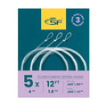 SF 3 Packs Pre-Tied Loop Fly Fishing Tapered Leader Fluorocarbon 7.5FT 9FT 12FT 0X 1X 2X 3X 4X 5X 6X 7X - color: Clear-3Packs, size: 12FT-5X