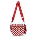 Crossbody Bags for Women, Checkered Bum Bag Crossbody, Spacious Nylon Shoulder Handbag Mom Bag (Red checkered) - color: Red checkered