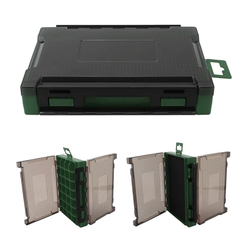 Fishing Accessories Storage Box, Double Sided Tackle Boxes Hook Organizer, Fishing Lure Case for Lure Bait Accessories (Green) - color: Green