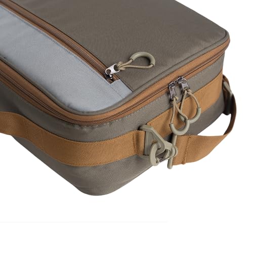 Fly Fishing Reel Case,Shockproof Organizer Bag with Adjustable Dividers, Holds 10 Fly Reels, Protective Travel Gear Bag with Mesh Pocket