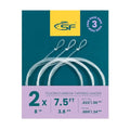 SF 3 Packs Pre-Tied Loop Fly Fishing Tapered Leader Fluorocarbon 7.5FT 9FT 12FT 0X 1X 2X 3X 4X 5X 6X 7X - color: Clear-3Packs, size: 7.5FT-2X