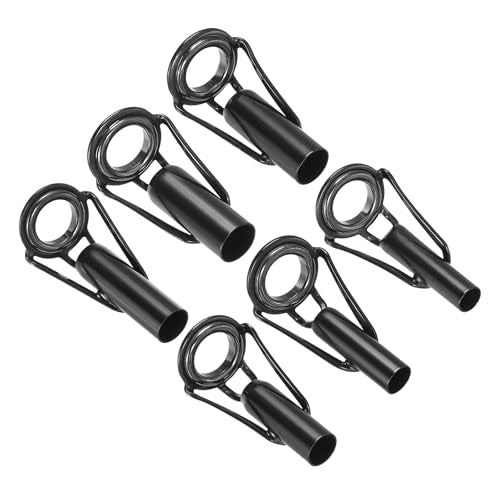 PATIKIL Fishing Rod Tip Repair Kit Stainless Steel Pole Ring Guide Replacement for Saltwater Freshwater Fishing - color: Black, size: 4-6.5mm