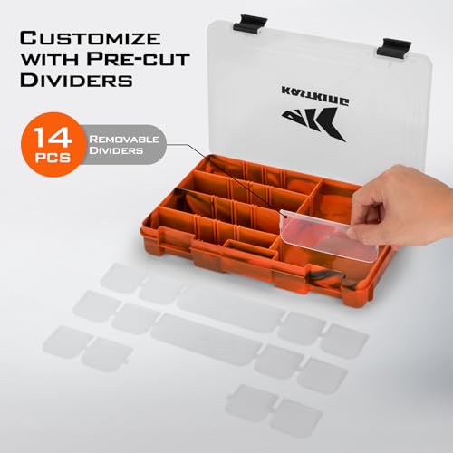 KastKing Tackle Boxes, Plastic Box, Plastic Storage Organizer Box with Removable Dividers - Fishing Tackle Storage - Box Organizer - 2 Packs /4 Packs Tackle Trays - Parts Box - color: Orange Camouflage, size: 3600(4Pack)