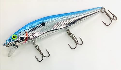 Luck E Strike STX Jerkbait, 4.5 Inch Suspending Hydrodynamic Fishing Lure, Made in The USA - color: Chrome Blue