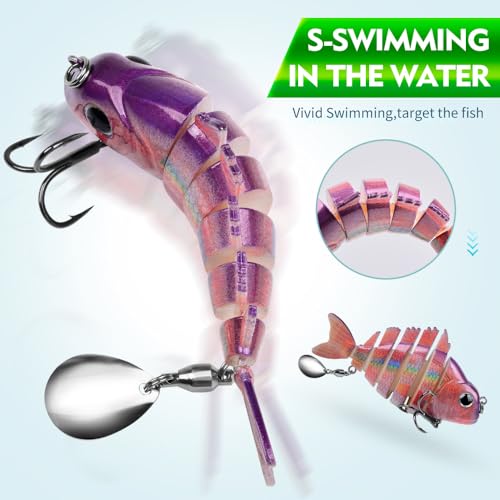 Crankbait Fishing Lure Pike Muskie Lures Lifelike Multi Jointed Swimbait Segement Hard Minnow Bait Treble Hook - color: HS078ABC-3pcs/set