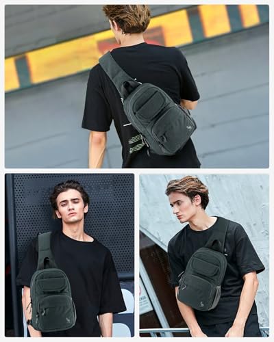 OIWAS Sling Bag Crossbody Backpack for Men, One Strap Backpack Hiking Daypack Chest Bag for Women - color: Gray