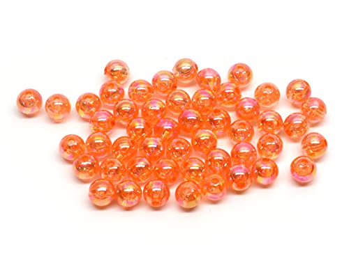 Harmony Fishing - Holographic Beads for Fishing Rigs, Baits & Lures (50 Pack) - style: Orange, 6mm (50 Pack)