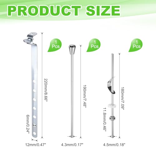 uxcell Sink Drain Repair Kit, Sink Stopper Pull Rod Linkage Adjustable Center Pivot Ball Rod Iron Assembly for Bathroom Drain Replacement Parts, 12mm Ball - size: 12mm