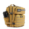 WOLFpak 25L Athletic Gym Backpack (Khaki) Durable 1000D Waterproof Oxford Material with MOLLE Webbing, Laptop Pocket & Dual Cup Holders - color: Khaki