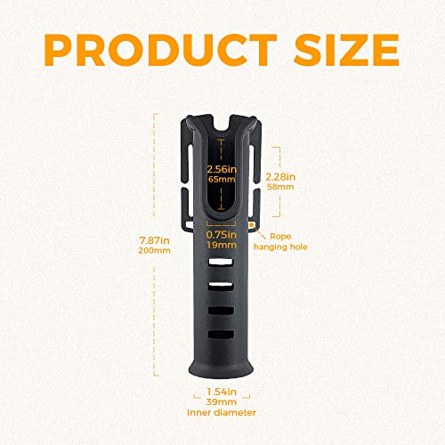 Yetaha Belt Rod Holder, 2 Pack Portable Waist Belt Fishing Rod Holder, Adjustable Pole inserter Fishing Rod Accessories for Surf Kayak Outdoor Fishing (Black) - color: Black