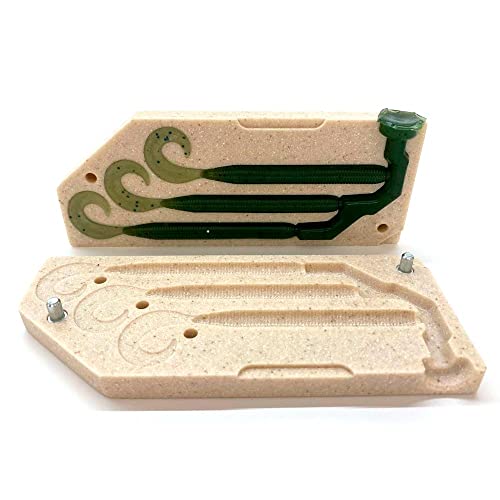 Smedioks Premium Soft Plastiс Mold Lure Making Injection Molds Fishing Lures 3 Cavity Yamamoto Stretch 40 Grub