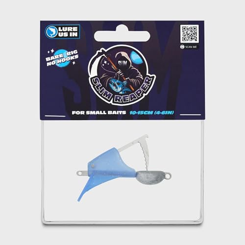 Dead Bait Trolling Lure (Bare) – Premium Fishing Rig for Kayaks, Boats & Jet Skis – Realistic Swimming Action – Ideal for Pelagic Species - color: Blue Silver Fleck, size: Small