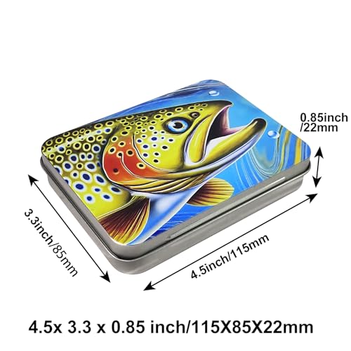 Aventik Metal Tin Portable Box Fly Fishing Tools Kit Includes a Fishing Knot Tool and Line Clipper Zinger Retractor Hook Remover Forceps - color: Tin box with zinger and line cutter