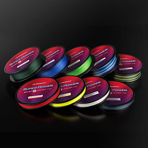 KastKing SuperPower Braided Fishing Line - Abrasion Resistant Braided Lines – Incredible Superline – Zero Stretch – Smaller Diameter – A Must-Have! - color: X8-Blue Camo, size: 50LB(150 Yds)