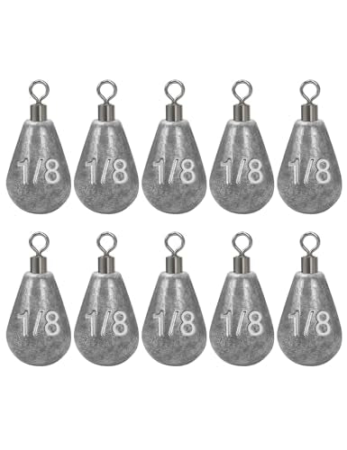 BLUEWING Casting Swivel Bell Sinkers Fishing Weights 1/2oz-8oz Drop Shot Dipsey Lead Saltwater - size: Size10: 1/8oz, 10 Pack