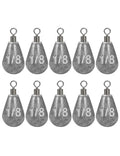 BLUEWING Casting Swivel Bell Sinkers Fishing Weights 1/2oz-8oz Drop Shot Dipsey Lead Saltwater - size: Size10: 1/8oz, 10 Pack