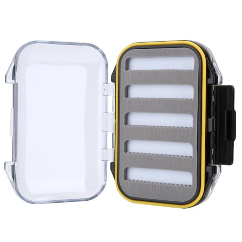 Double-Sided Fly Fishing Lure Box - Water proof Fly & Jig Storage Case with Clear Lid, Compact Design for Dry/Wet Flying(Jag Shape)