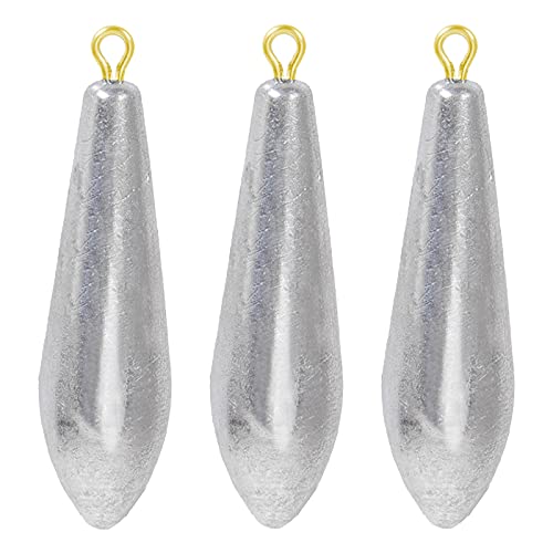 AMYSPORTS Drop Shot Fishing Weights Kit Lead Freshwater Fishing Sinkers Bass Casting Removable Fishing Weights Saltwater Streamlined - size: Size5 (2.5oz.) 8 pcs