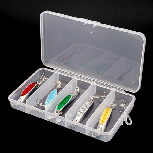 5pcs Fishing Lures Fishing Spoon, Trout Bass Lures Spinning Spoon, Hard Metal Spinner Baits Fishing Lure Spinnerbait