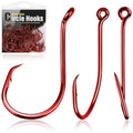 Dovesun Circle Hooks for Catfish 2X Strong 100PCS Catfish Hooks Octopus Circle Hooks Saltwater and Freshwater Black & Red Size 1/0-8/0 - color: Red, size: 3/0*100PCS