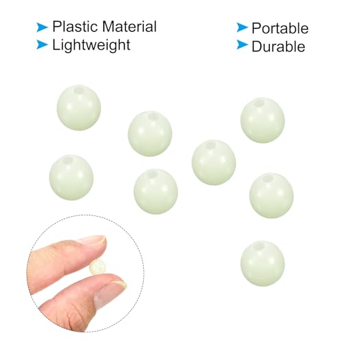 PATIKIL Glow Fishing Beads Plastic Round Rubber Luminous Fishing Bait Eggs Rig Bead Tackle Lures Accessories with Box - color: White, size: 8mm