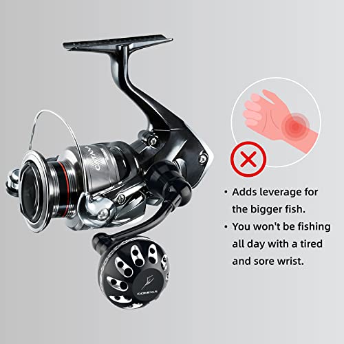 GOMEXUS Power Handle Compatible for Shimano Sedona FI Sahara FI Nexave FI Sienna FG Nasci FB Catana RC Spinning Reel Crank (Not for 22 Sahara FJ 21 Nasci FC) - color: Nexave FI/Catana RC