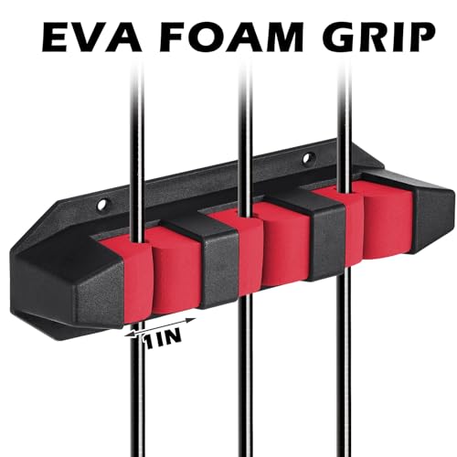 Sratte 4 Pcs Rod Holders for Fishing Boat Wall Mount Fishing Pole Holders Horizontal EVA Foam Garage Rod Rack Summer Boat Accessories for Men Gifts - color: Red, size: 7.8 Inch