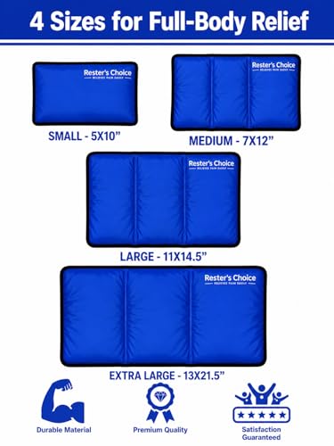Rester's Choice Extra-Large Gel Ice Pack (13" x 21.5") - Reusable, Flexible, Durable - Ideal for Back, Shoulder, Knee (Blue, 1 Pack, X-Large) - color: Blue, size: 13x21.5 Inch (Pack of 1)
