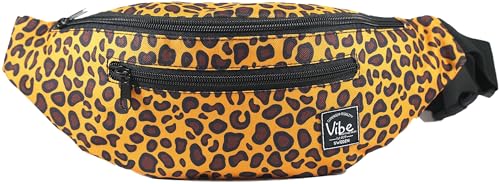 Vibe Festival Gear Rave Fanny Pack for Women Men – Festival, 4 Pockets, Adjustable Strap, Cute Waist Bag, Crossbody Belt Bag, Hiking, Running, Cycling - color: Leopard, size: Fits Most
