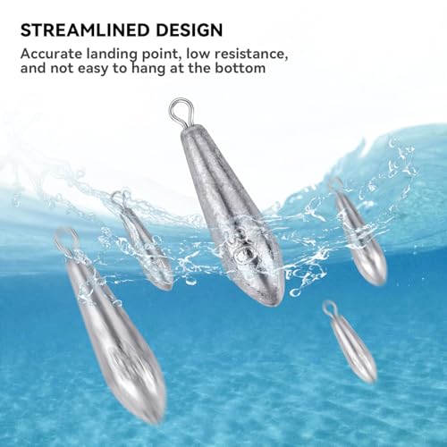10 Pack Drop Shot Fishing Weights Kit, Drop Shot Weights, Fishing Bottom Sinkers Lead Weight for Bass Fishing Lures or Other Fish - style: 5 Style