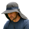 TOP-EX Cooling Sun Hat with Neck Flap – UPF 50+ Wide Brim Breathable Hat for Hiking, Fishing & Big Heads - color: Dark Grey, size: X-Large-XX-Large