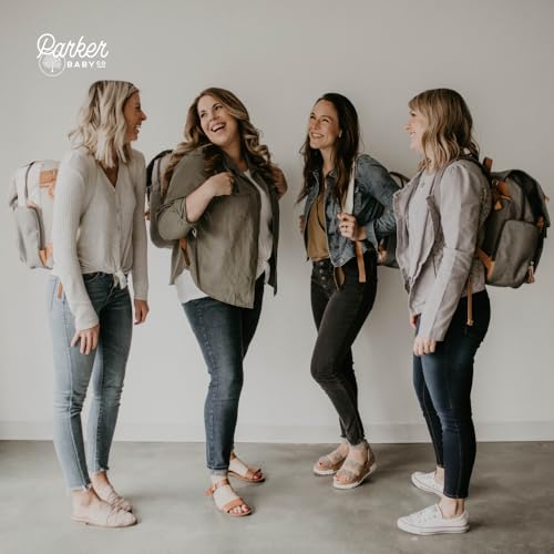 Parker Baby Diaper Backpack - Large Diaper Bag with Insulated Pockets, Stroller Straps and Changing Pad -"Birch Bag" - Cream - color: Cream
