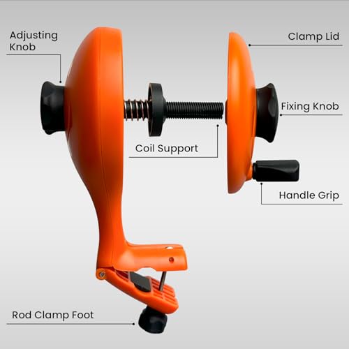 Pristis Fishing Line Winder, Reel Spooler with Unwinding System, Spool Holder with Handhold & Clamps, Anti-Twist Spooling Station, Adjustable Versatile Accessories for Baitcasting and Spinning Reel