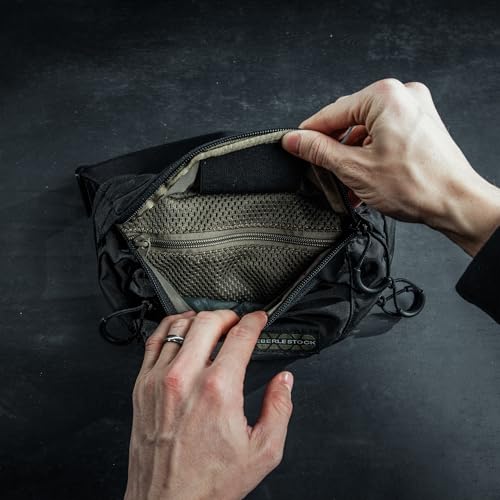 Eberlestock Bando Bag - Tactical Men's Fanny Pack w/Adjustable Waist Belt, Zippered Pockets, Compact Lightweight Belt Bag - color: Black, size: Standard