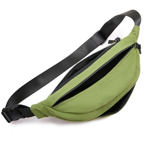 Women Sling Bags Girl Fanny Pack Crossbody Handbag Men Shoulder Bag Unisex Classic Nylon Waist Packs Purse Hiking Chest Bag, Easy Carry Any Phone, Wallet, Brilliant Green - color: Brilliant green