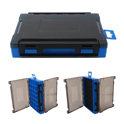 Fishing Accessories Storage Box, Double Sided Tackle Boxes Hook Organizer, Fishing Lure Case for Lure Bait Accessories (Blue) - color: Blue