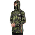 KastKing Men's Hoodie Shirt UPF 50 Long Sleeve Fishing Shirt UV Protection Shirt - color: Q:woodland With Neck Gaiter, size: Large