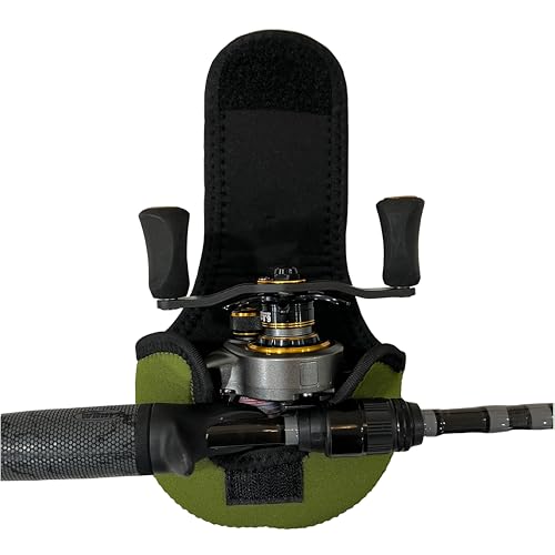 Neoprene Baitcast Reel Cover, Fishing Reel Protector, Fishing Reel Cover, Baitcaster Case, Low Profile Baitcaster Case, Casting Reel Covers, 50 100 200 Series Baistcasters (1, Green) - color: Green